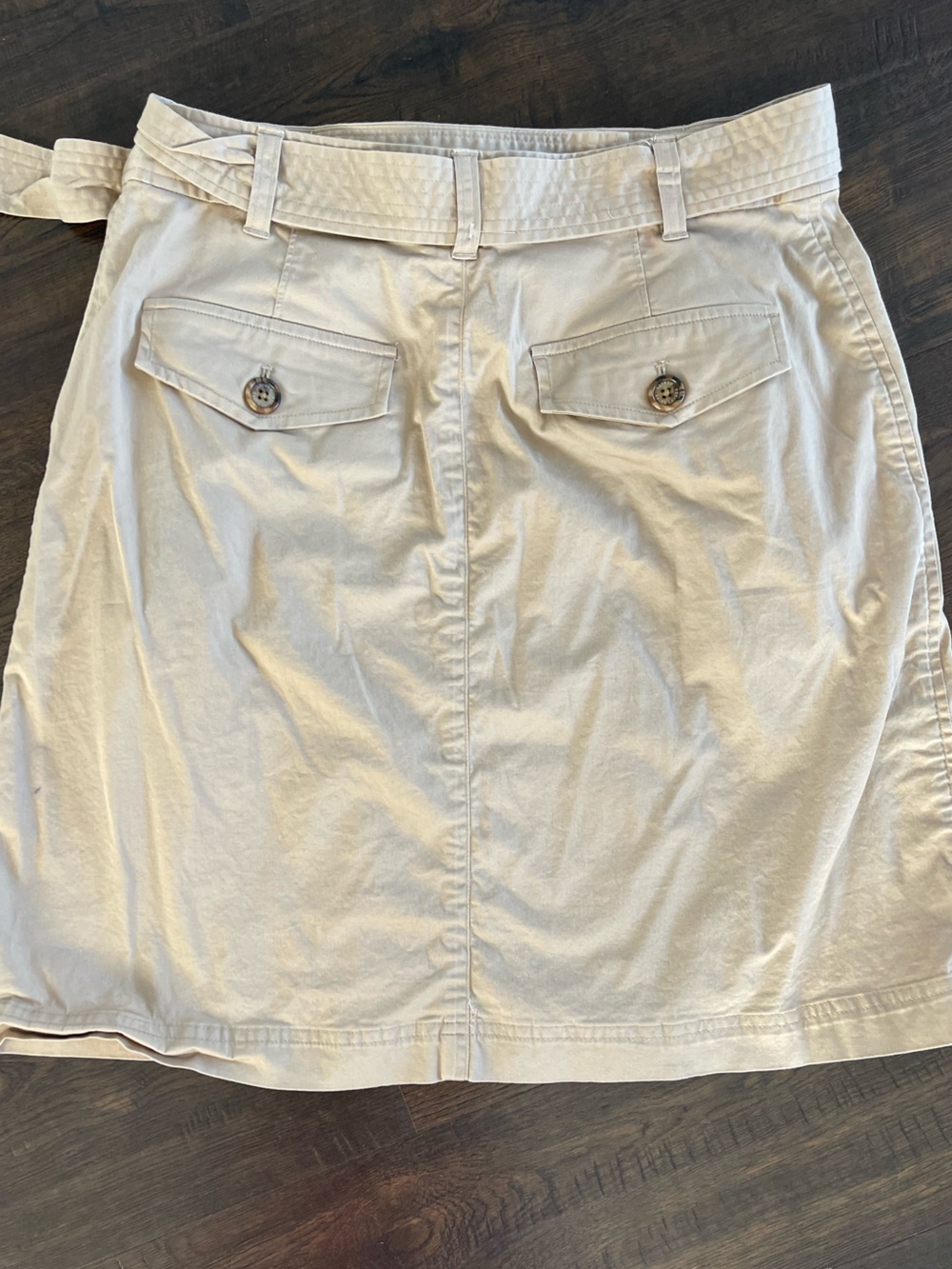 LAUREN RALPH LAUREN Khaki Trench Double Breasted Matching Belt Skirt Preppy Sz 8 - Picture 4 of 9